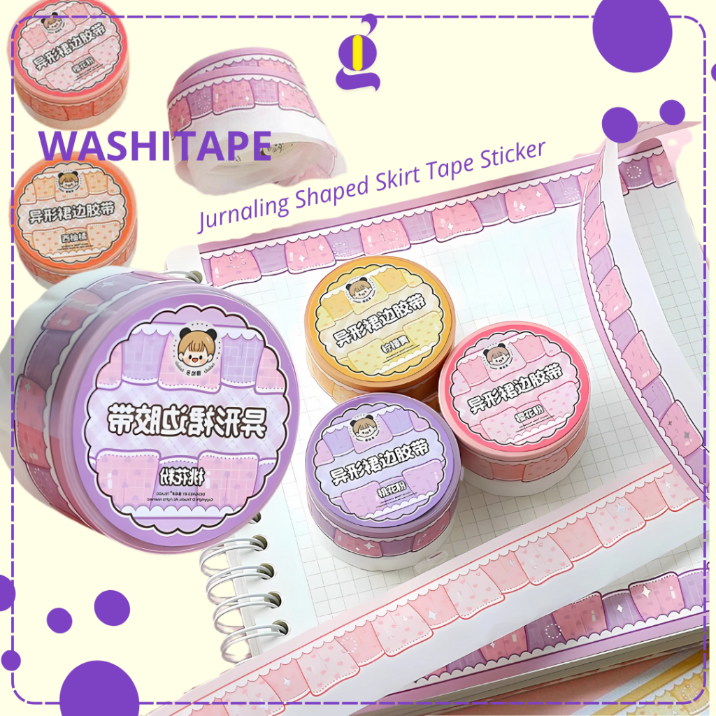 

Washitape Shaped Skirt Tape Masking Tape Dekor Buku Jurnaling Sticker Frame Jurnal Lucu TLD113