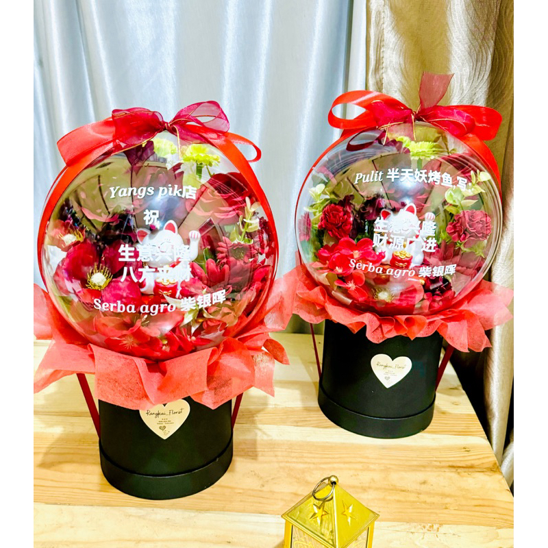 Balon Akrilik ( Lucky Cat Flower ) Buket Opening, Ulang Tahun, dll