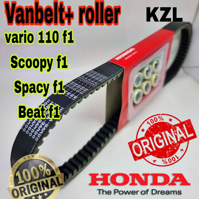 KZL asli original honda 1 SET VANBELT + ROLLER vario 110 FI beat FI, scoopy FI spacy f1 KUALITAS ASL