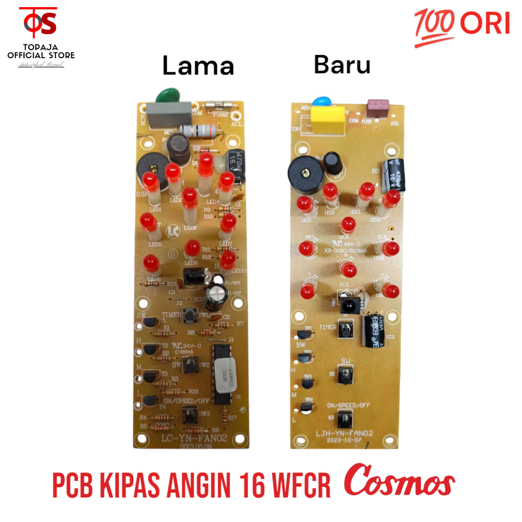 Modul PCB Kipas Angin COSMOS Dinding 16 WFCR Original - PCB Kipas Cosmos