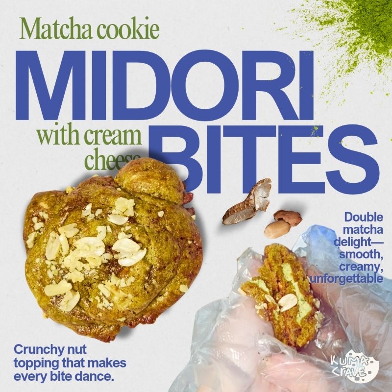 

Matcha Cookies - Cookies Soft Baked Premium | Kue kering Lembut Homemade Isi Lembut by Kuma Crave [MIDORI-BITE]
