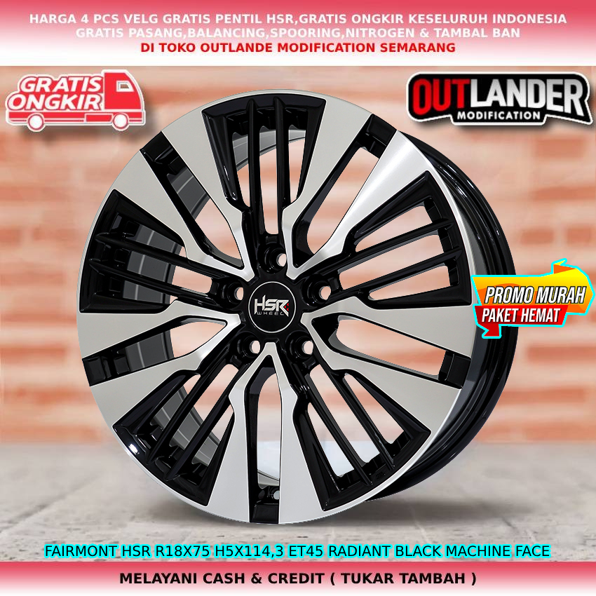 velg racing r18 untuk mobil Mazda3, Mazda5, Mazda6, CX3, CX5 dll velg hsr fairmont r18 lobang 5