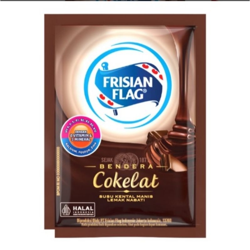

Susu Kental Manis Frisian Flag Renteng isi 6 Susu Bendera Putih Coklat Kemasan Renceng SKM bendera 37g