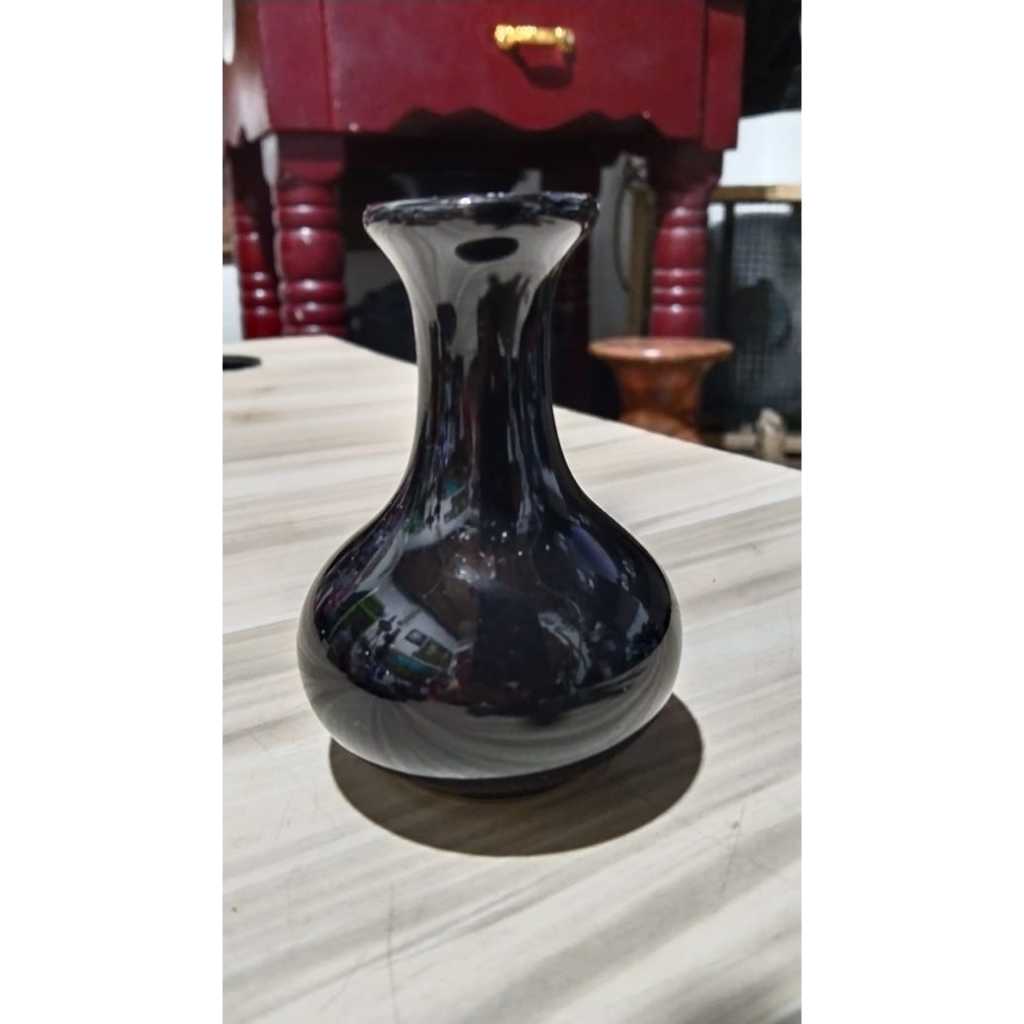 Vas Keramik Mini Hitam Kuno Jaudl Antik