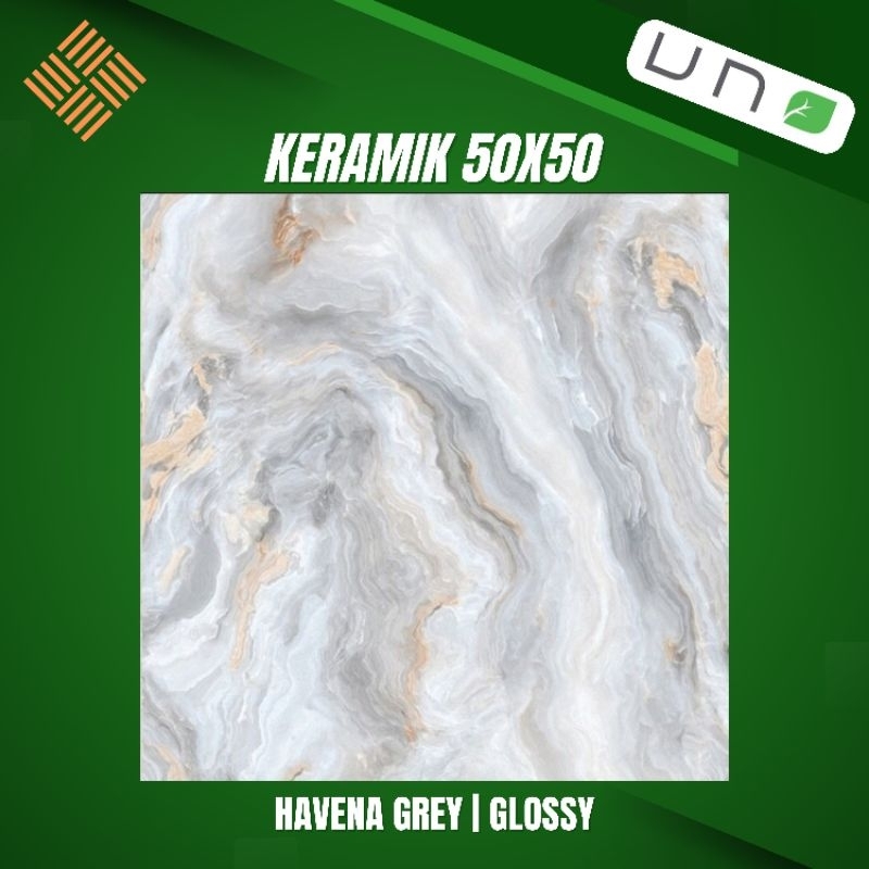 KERAMIK 50X50 HAVENA GREY | GLOSSY | UNO