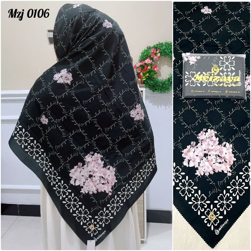 HIJAB MEIZAYA MOTIF JUMBO/HIJAB SEGIEMPAT SYAR'I/HIJAB SEGIEMPAT MOTIF VOAL JUMBO