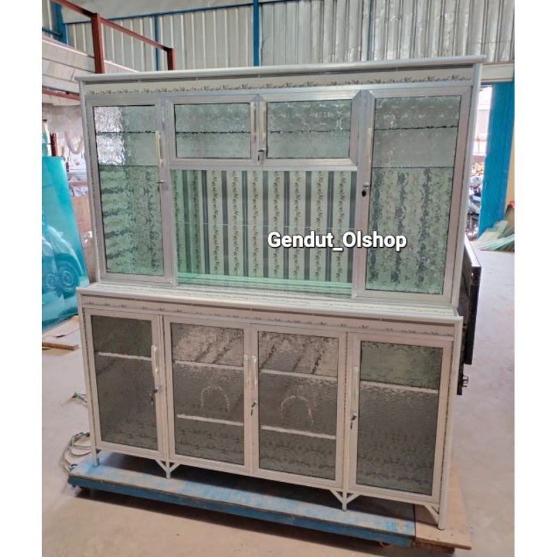 (Khusus Wilayah Kota Palembang) Lemari Rak Piring 6Keramik, Lemari Rak Piring 4pintu 6Keramik, Lemar