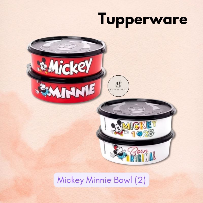 Mickey Minnie Bowl Tupperware | Wadah Tupperware | Tempat Bekal Tupperware | Tempat Nasi | Kotak Bek
