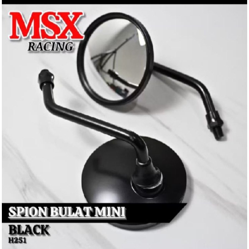 Spion Bulat Retro Kecil Hitam CB Tiger Scoopy Vario Beat Supra