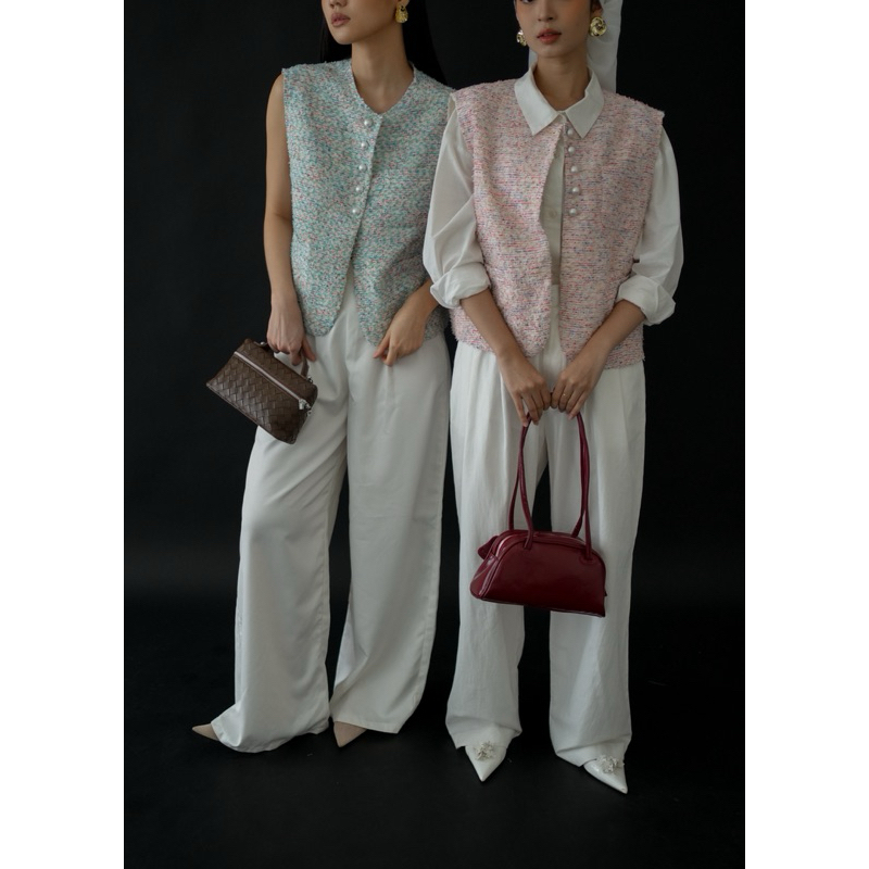 KOOZEE - CANDY TWEED VEST - TWEED VEST WANITA