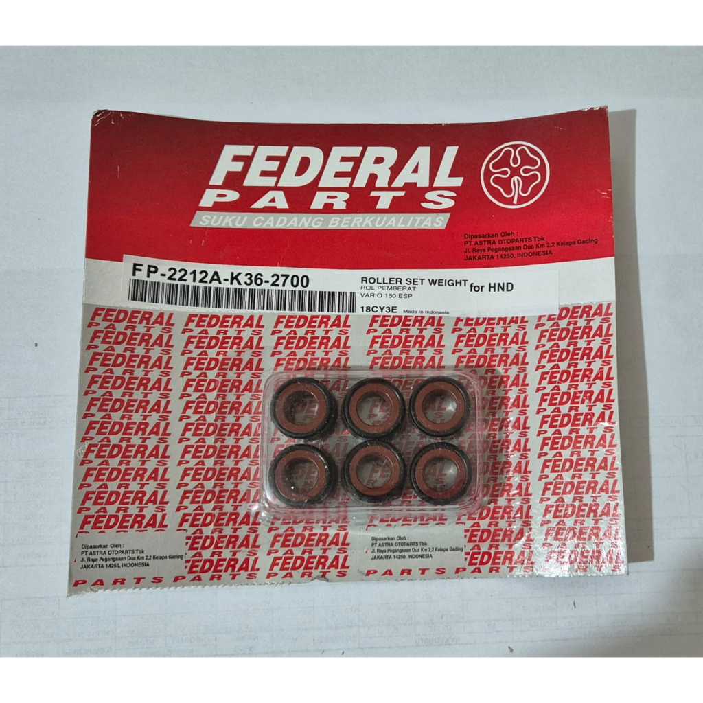 Roller Set Federal Part (FP-2212A-K36-2700) Untuk Vario 150 eSP