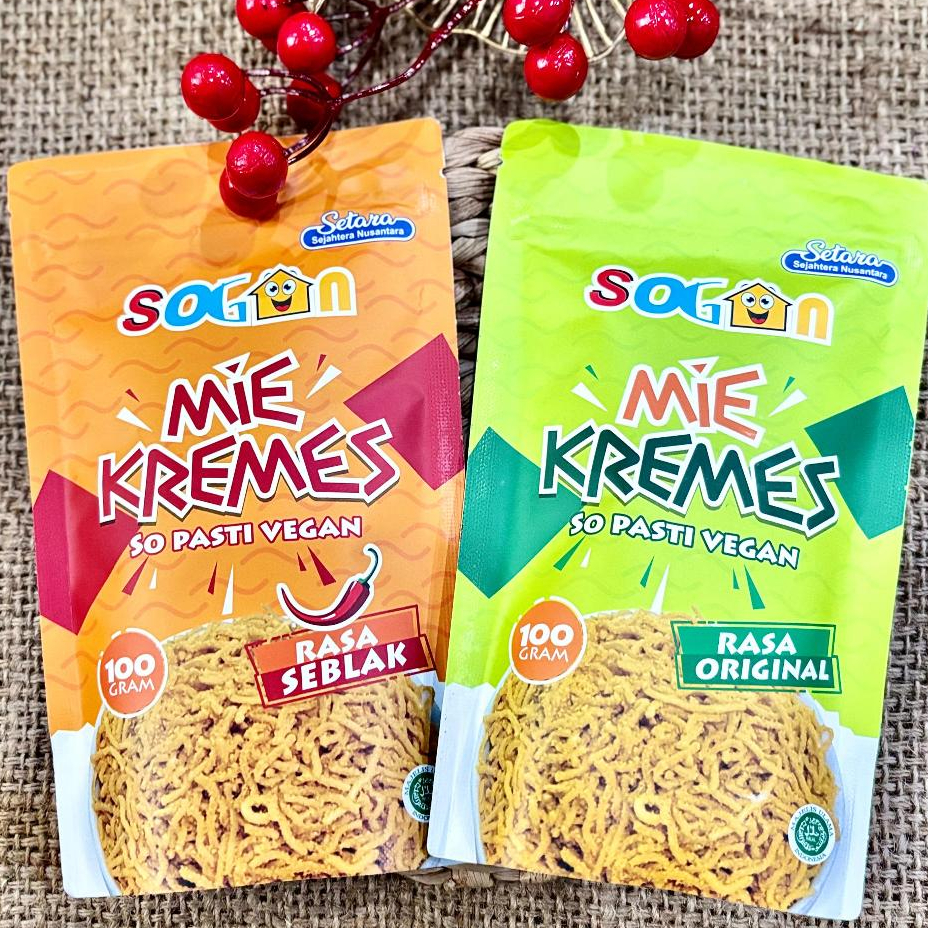 

Mi Mie Kremes SOGAN Vegan Vegetarian Langsung Makan Halal dan Gurih
