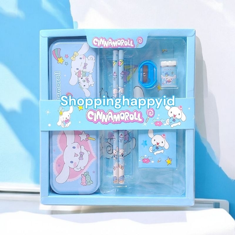 

Sanrio Stationery Study Set Alat Tulis Anak Sekolah Kotak Pensil Penggaris Rautan Penghapus Memo My Melody Cinnamoroll