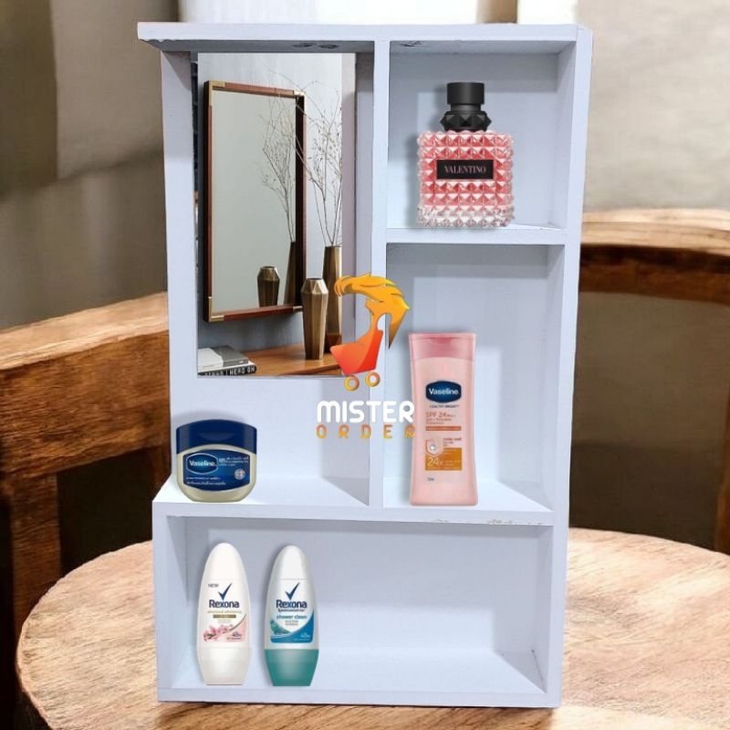 Rak Kosmetik Gantung Kotak Minimalis 6040 Rak Make Up Rak Kaca