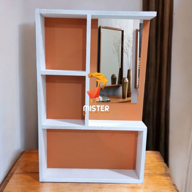 Rak Kosmetik Gantung Kotak Minimalis 6040 Rak Make Up Rak Kaca