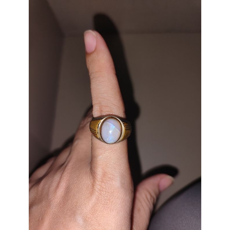 cincin pria batu alam opal kalimaya original