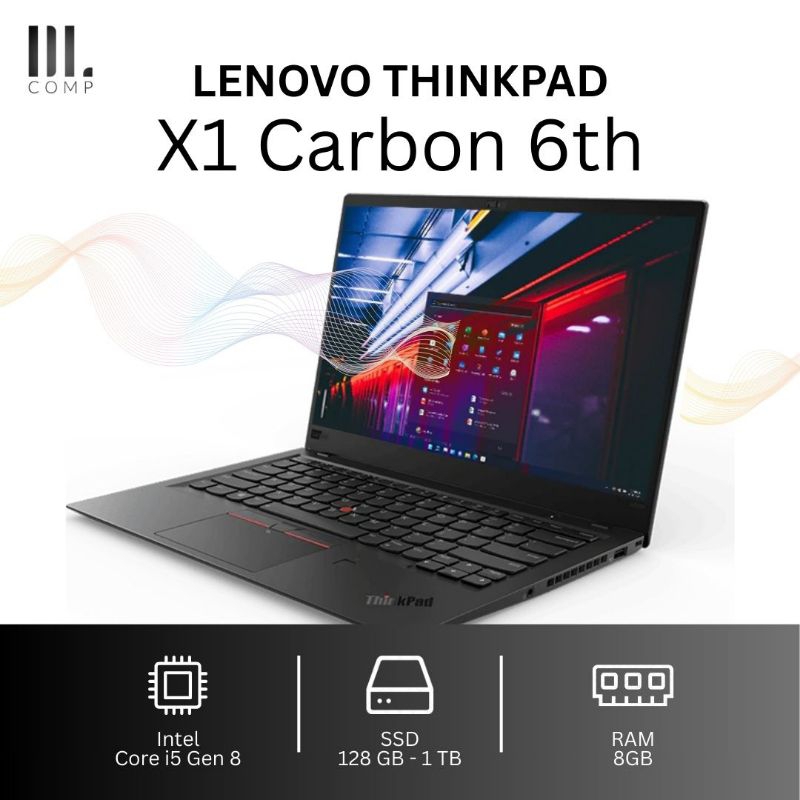Laptop Second Lenovo ThinkPad X1 Carbon 6th i5 Gen 8 / RAM 8GB / SSD 128–1TB / Ultrabook Tipis