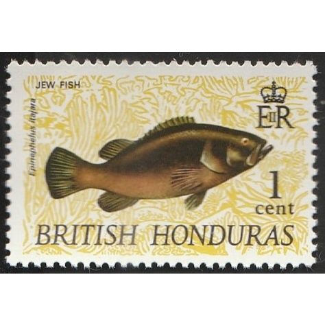 

A 11520 SATU BUAH PRANGKO BRITISH HONDURAS NOMINAL 1 CENT TEMA SATWA IKAN JEW FISH DENGAN KONDISI BELUM ADA CAP