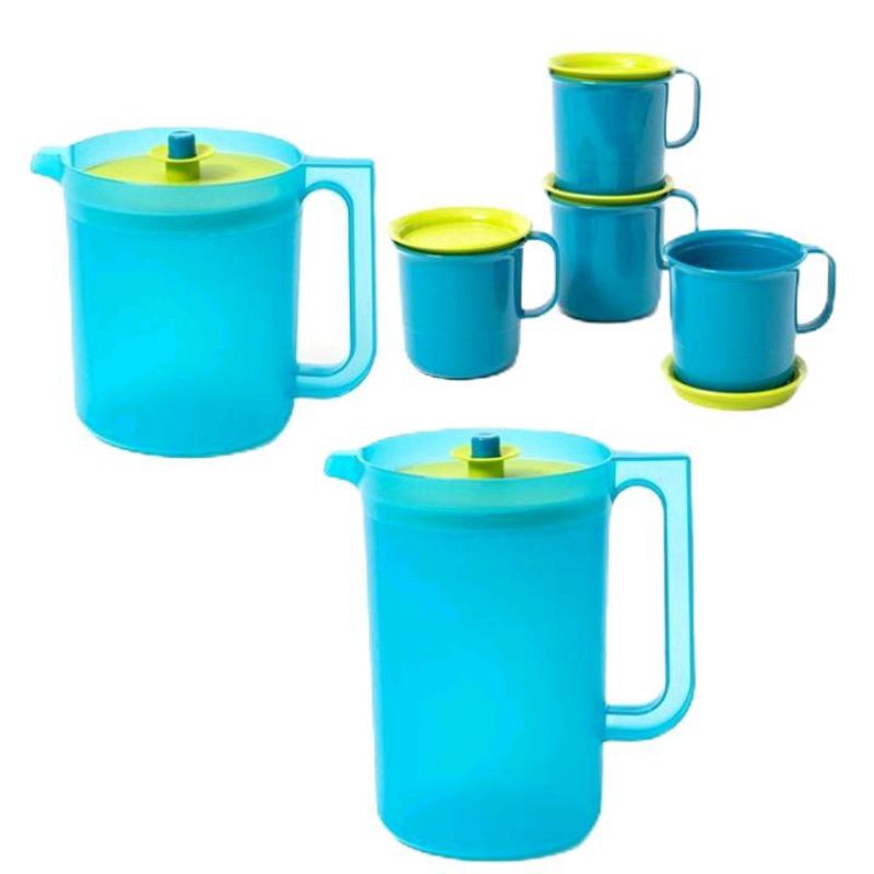 Turquoise drinking set tupperware / pitcher tupperware