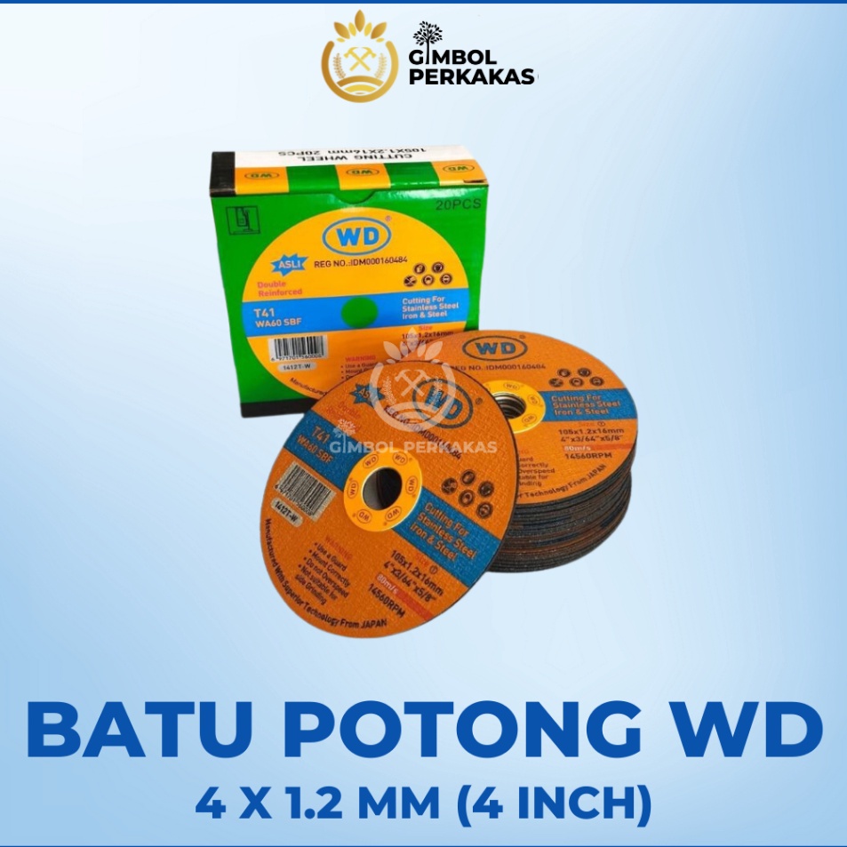 COD  1 KTK GROSIR BATU POTONG WD 4 ORIGINAL  WD cutting wheel 4x12 mm