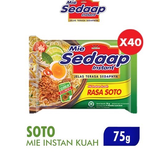 

Terjangkau Sedaap Mie Instan Soto Bag 75 gr x4