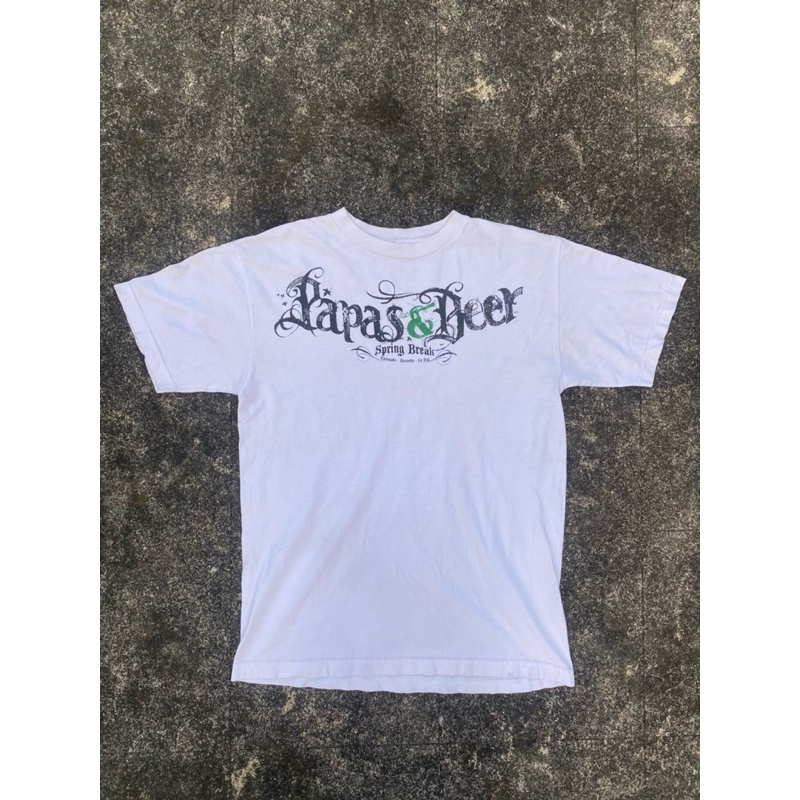 kaos papas&beer vintage emo y2k made in mexico