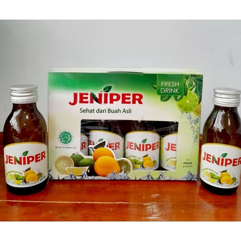 

JENIPER Jeruk Nipis Peras langsung minum 100 ml khas kuningan, kemasan @4 botol( 1 pak)