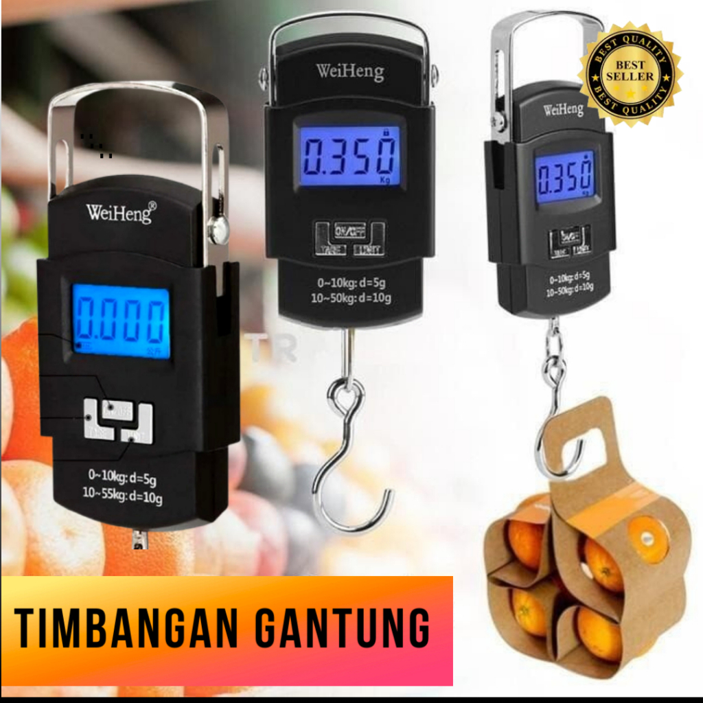 Timbangan Digital Gantung Elektrik 50kg Portable 50 kg WeiHeng Gantung Logam Digital ALAT PENIMBANG 