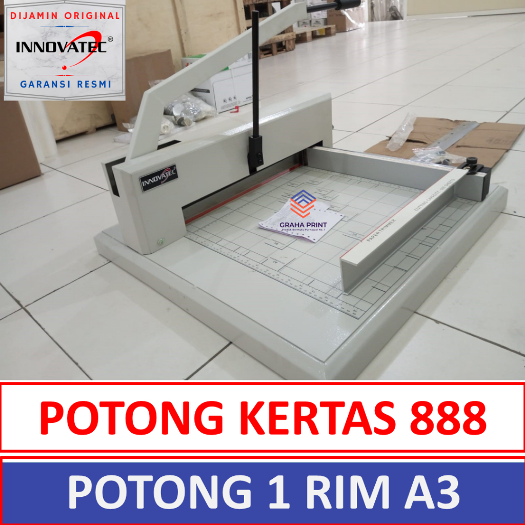 

INNOVATEC Mesin Potong Kertas 888 Alat Pemotong Kertas 1 Rim Ukuran A3 1Rim 500 Lembar HVS 80 Gram