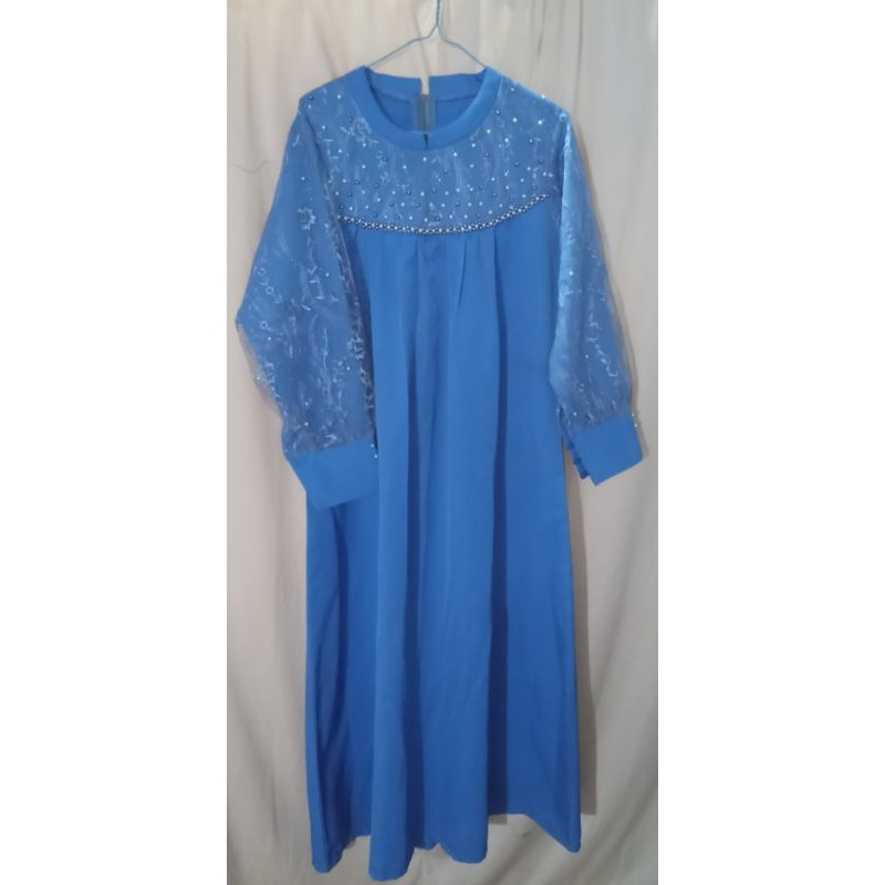 gamis wanita murah kombinasi polos dan brukat