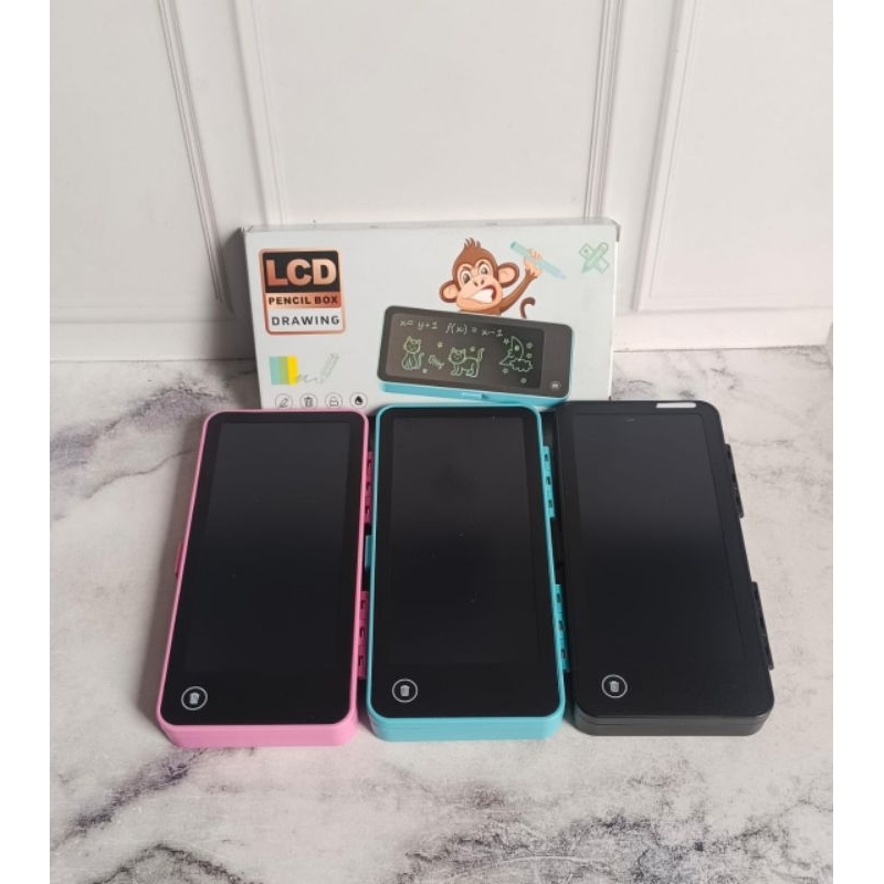 

kotak pensil case besar LCD writing drawing box case/tempat pensil /pensil drawing pad edukasi 2in1