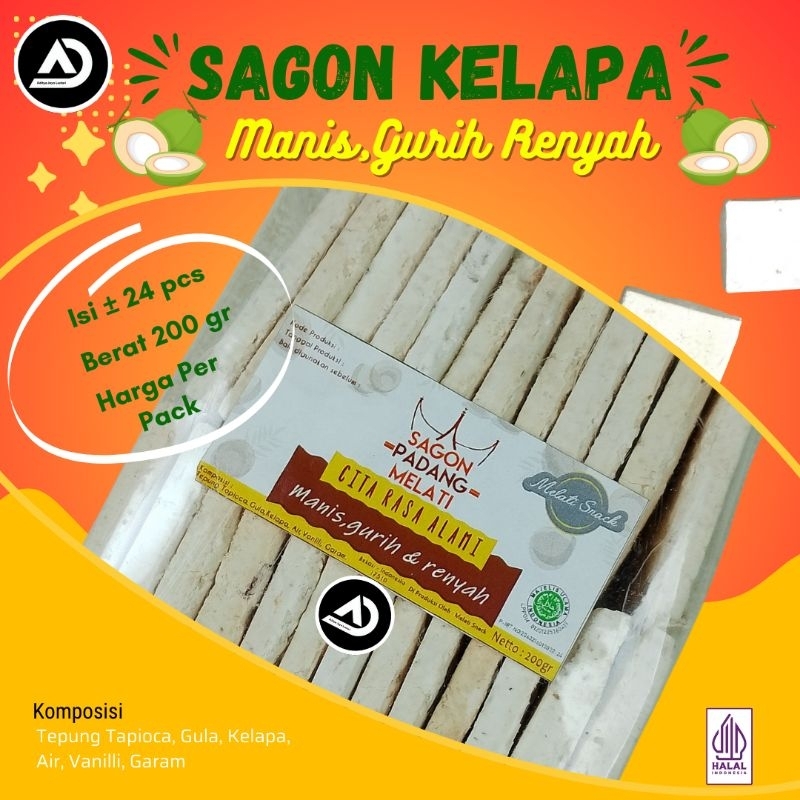 

Kue Kering Sagon Padang Melati Cemilan Camilan Kelapa Food Frozen manis Cookies Toples Snacks