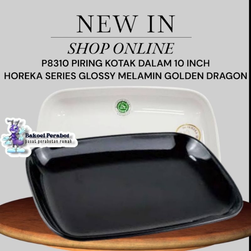 Grosir dan Ecer P8310 Piring kotak dalam 10 Inch Horeka Golden dragon
