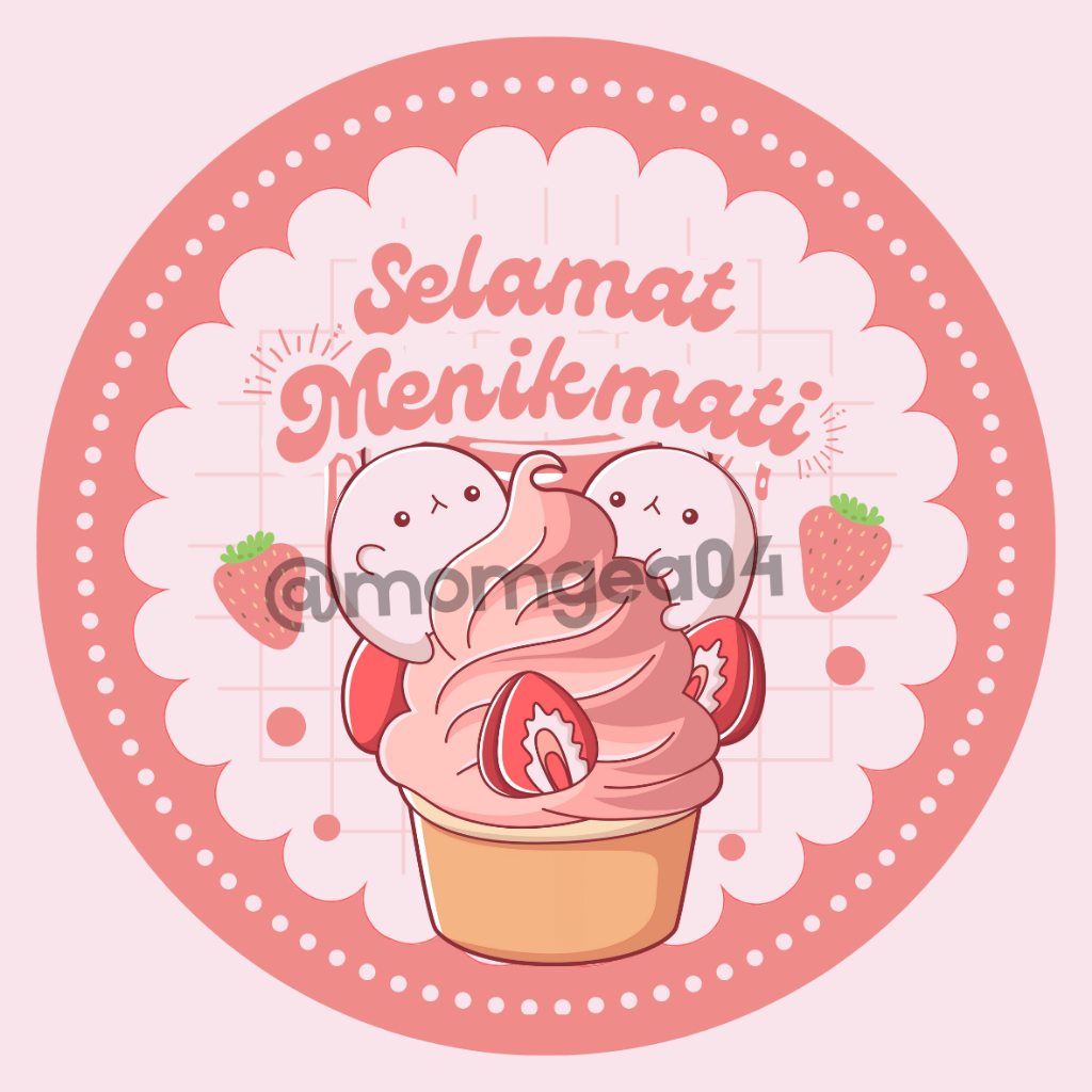 

Sticker 5cm Selamat Menikmati - Sticker Anti Air 5cm Bandung - Sticker Manis Kue Bakery