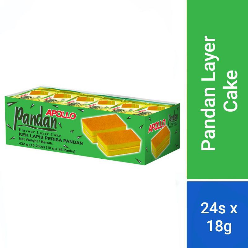 

APOLLO Pandan Layer Cake Malaysia (18g x 24 pek)