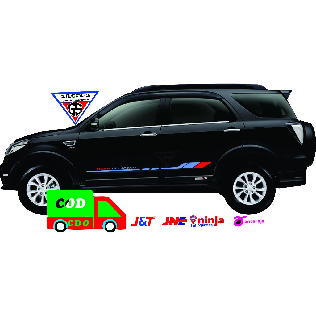 stiker list bawah pintu mobil RUSH stikerlist pintu mobil rush stiker list body pintu mobil rush
