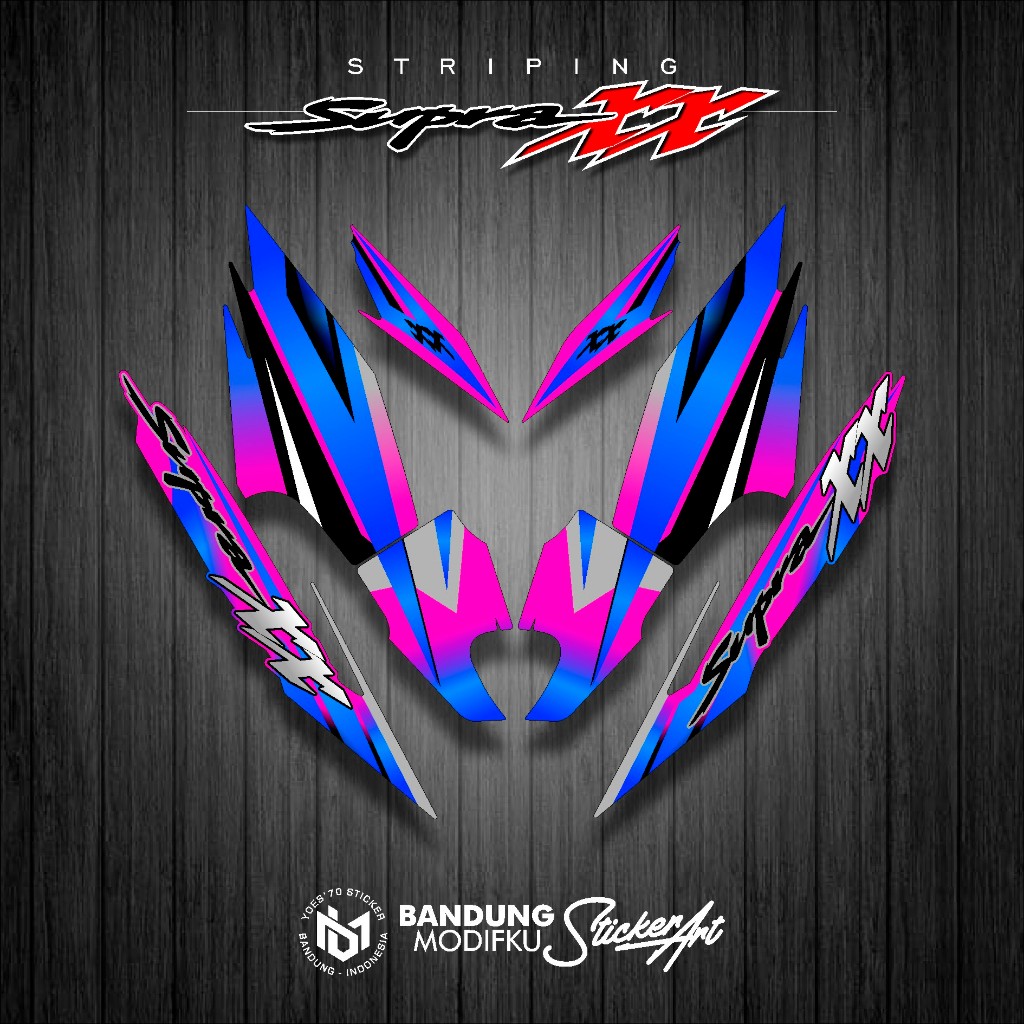 STRIPING STICKER VARIASI HONDA SUPRA XX 110 / KRS 15 / SUPRA XX STRIPING NEW CUSTOM / STICKER SUPRA