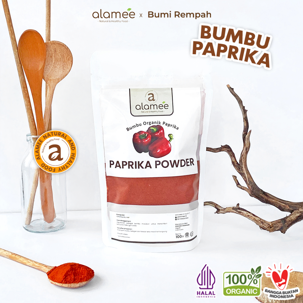 

ALAMEE Paprika Bubuk Seasoning Powder Ground Bumbu Dapur Instan Organik Murni Tanpa Campuran 100g