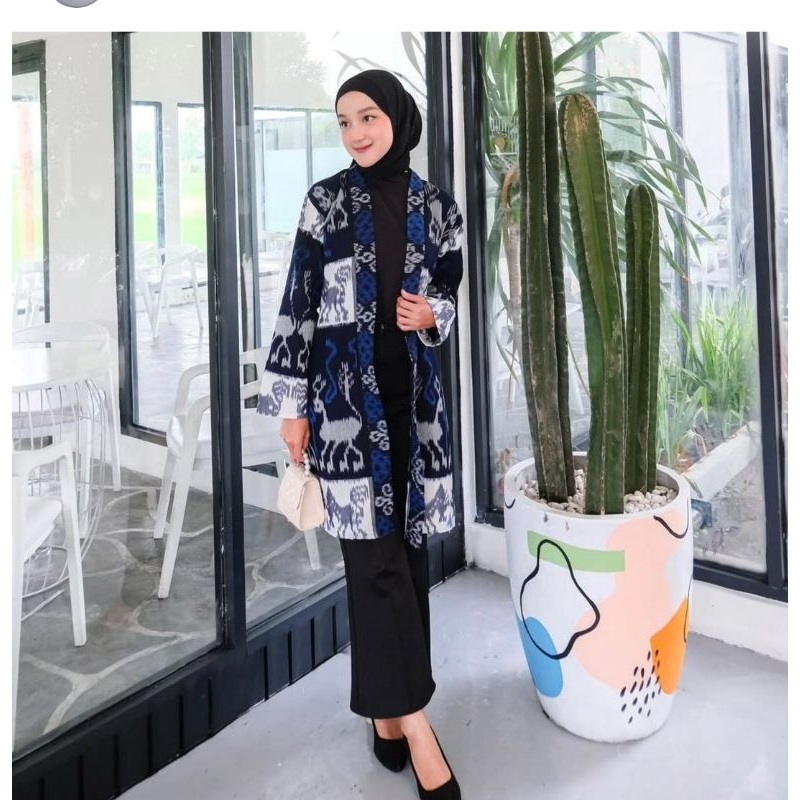 kimono outer tenun etnik motif sumba A234