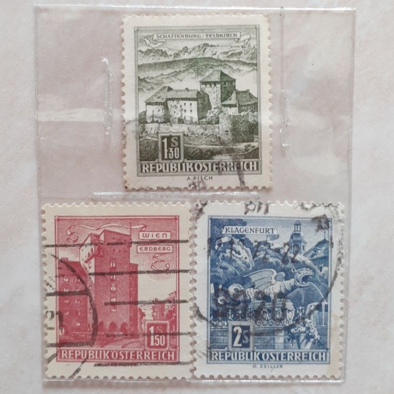 

Perangko Austria Buildings Tahun 1957 - 1962 set - 3pcs