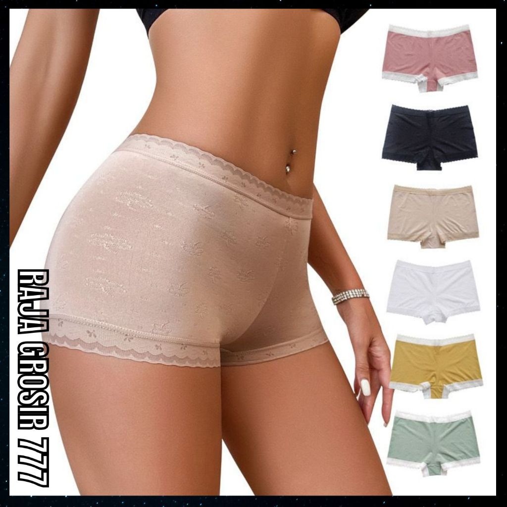 Celana Dalam CD Wanita Model Boxer Sexy Pakaian Motif Renda PDW 32