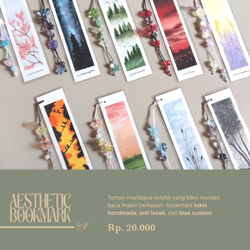 

Bookmark/Pembatas Buku Lukis Estetik || HANDMADE