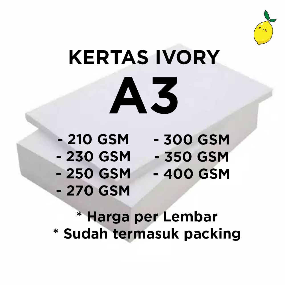 Kertas Ivory A3 / Ivory Paper / Karton Ivory 1 Lembar