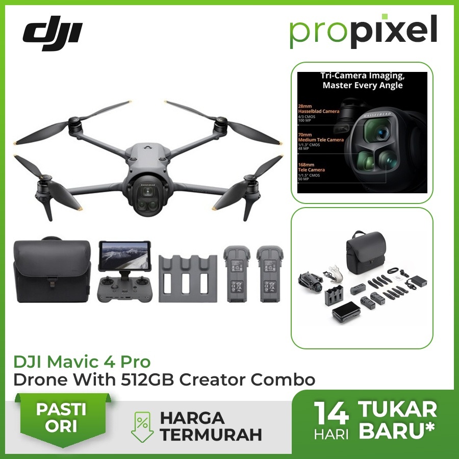 DJI Mavic 4 Pro 512GB Creator Combo (DJI RC Pro 2) Drone Kamera GARANSI RESMI