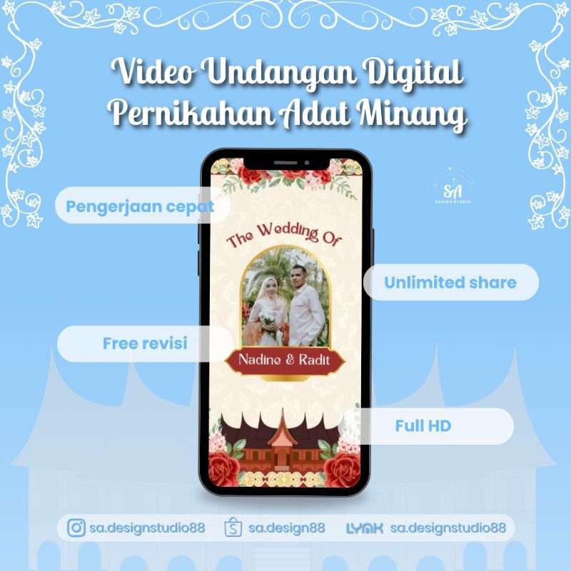 Undangan Digital Video Pernikahan Adat Minang