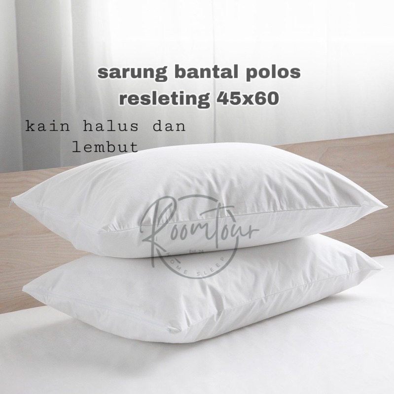 ( resleting ) sarung bantal polos / sarung bantal polos resleting/ sarung bantal hotel/ sarban