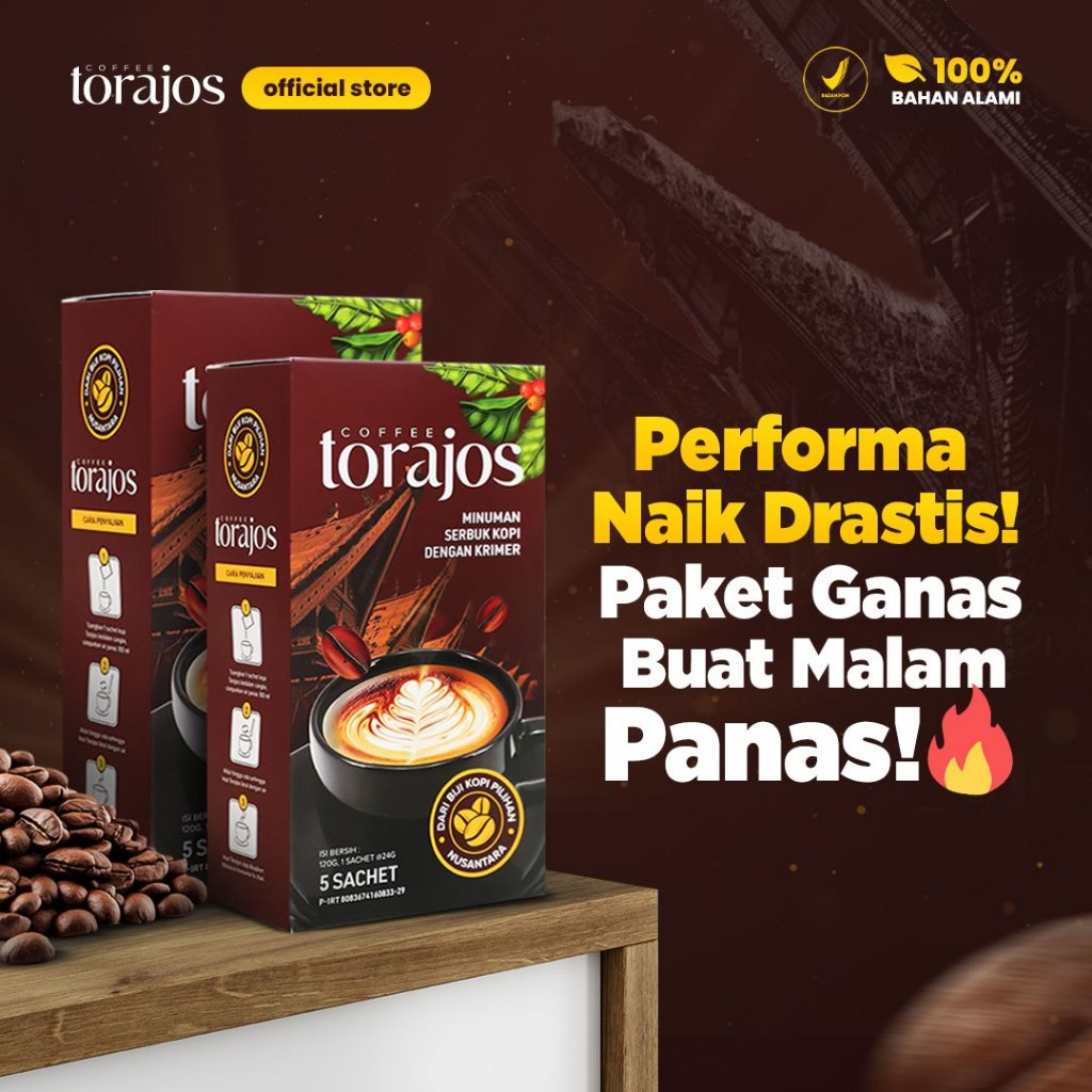 

Torajos - Kopi Nusantara kuat Pria Dengan ekstrak gingseng dan tongkat ali paket - 2 box