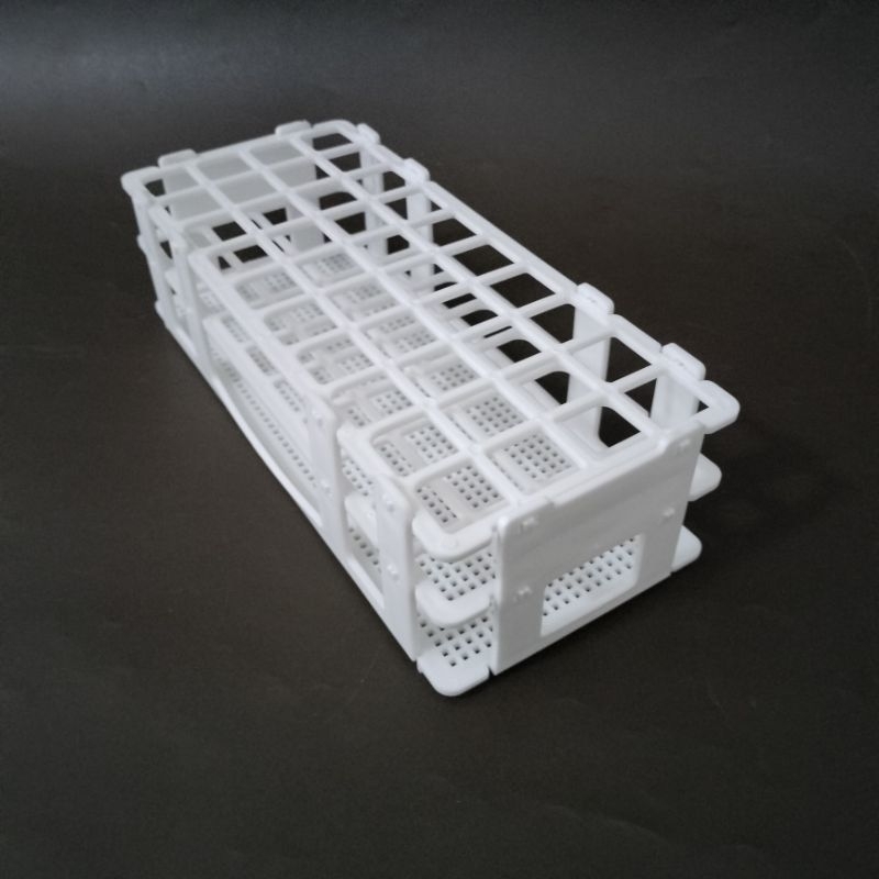 Rak Tabung Reaksi Plastik 20mm 40 Lubang 20x40 Lubang