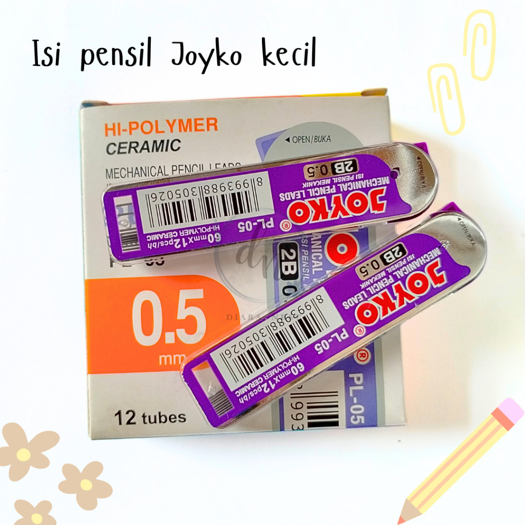

ISI PENSIL MEKANIK JOYKO KECIL PL-05 0.5 mm 2B PENCIL LEAD REFILL 0,5 mm