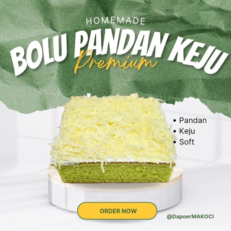 

CAKE BOLU PANDAN KEJU PREMIUM SOFT & SMOOTH